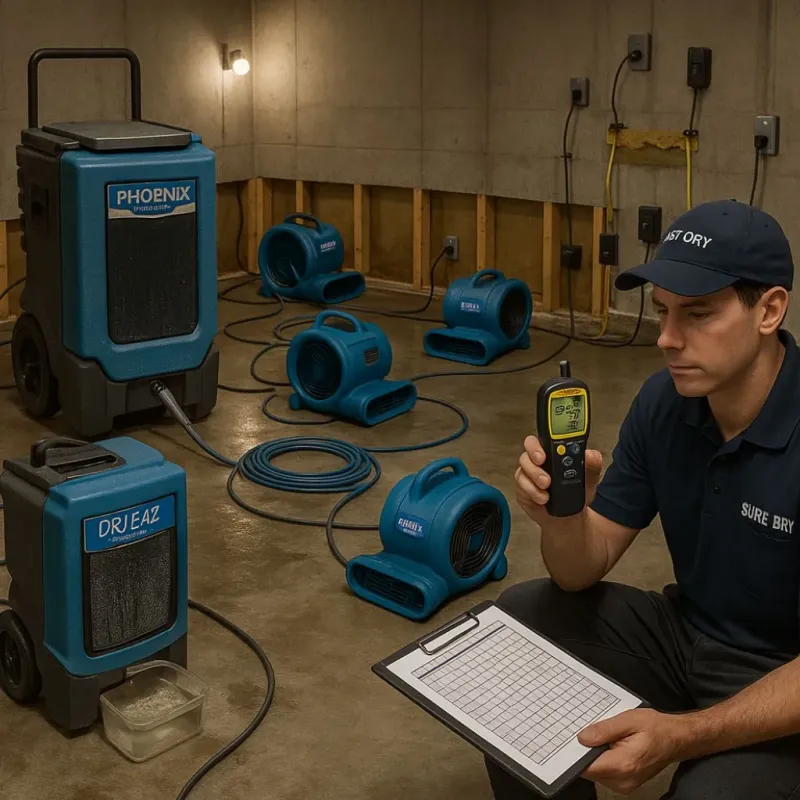 Structural Drying and Dehumidification process in Mount Holly, NJ